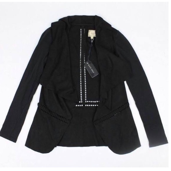 Jackets & Blazers - Black Faux Suede Cardigan